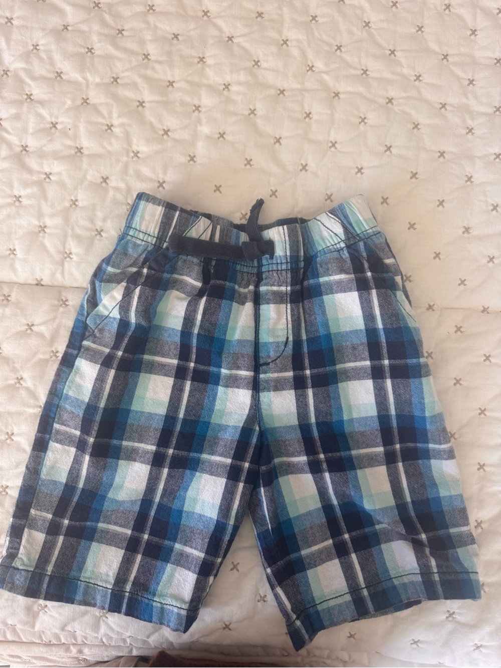 jumping beans Blue and White Plaid Pull-On Shorts